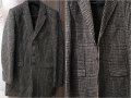 Италианско мъжко елегантно палто. Ново. Размер XL. Цвят черно-сив. Модерна кройка Calliope