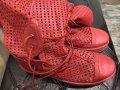 Червени естествена кожа летни ботуши , снимка 4