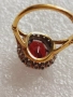 Съвременен дамски златен пръстен 18к с прекрасен гранат и диаманти.Има и сертификат, снимка 11