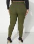Макси модерен еластичен панталон с висока талия и ефектни джобове в маслено зелено, снимка 2