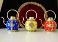 Тибетски чайник,кана от порцелан,мед и месинг. , снимка 12