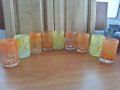Стъклени чаши цветно стъкло , снимка 1 - Антикварни и старинни предмети - 38195299