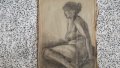 СТАРА ГРАФИКА ГОЛО ЖЕНСКО ТЯЛО, снимка 2