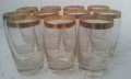 Ретро ракиени чашки със златен кант 11 бр, снимка 1 - Антикварни и старинни предмети - 39808417