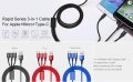 Лукс 3в1 Качествен кабел Type-C iPhone MicroUSB Samsung Huawei зарядно, снимка 4