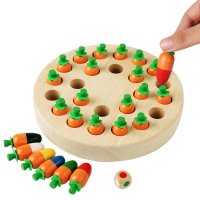 ТОП! Нов модел Memory chess от дърво Мемори шах с морковчета, снимка 1 - Образователни игри - 43092776