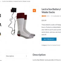 Lectra Sox Battery Heated Electric Wader Socks затоплящи чорапи, снимка 5 - Други - 39138257