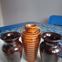 ✅Комплект от две мини вазички и амфора керамика, снимка 1 - Вази - 40643463
