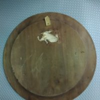 Дървена чиния от соца пирографирана за стена., снимка 3 - Антикварни и старинни предмети - 26743681