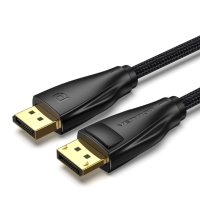 Vention кабел Display Port 1.4 DP M / M 8K 1.5m - Cotton Braided, Black - HCCBG, снимка 1 - Кабели и адаптери - 43454812