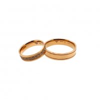 Златен пръстен брачна халка 7,80гр. размер: 74 14кр. проба:585 модел:4520-3, снимка 3 - Пръстени - 37717781