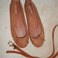 Кожени ниски обувки / балеринки Pieces, снимка 2 - Дамски ежедневни обувки - 26311768