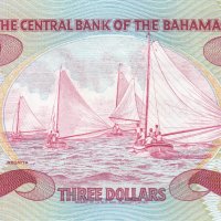 3 долара 1974, Бахамски острови, снимка 2 - Нумизматика и бонистика - 38386018