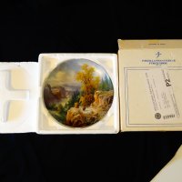 Авторска рисувана чиния баварски порцелан,кутия. , снимка 1 - Антикварни и старинни предмети - 26894030