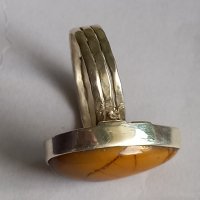 Пръстен сребро проба 925 с мокаит,  кианит, снимка 5 - Пръстени - 21216734