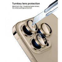 Цветен протектор за Камера iPhone 15 Plus, Златист, снимка 2 - Фолия, протектори - 43033291