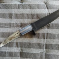 Ловен нож с рогова дръжка+кания , снимка 2 - Ножове - 43571156