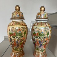 Комплект китайски вази порцелан ваза, снимка 1 - Антикварни и старинни предмети - 43178751
