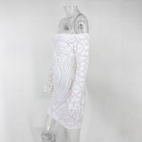  Луксозна бяла рокля с пайети кръщене, снимка 7 - Рокли - 27550095