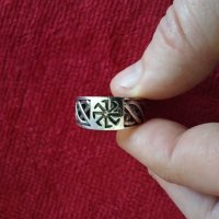 Мъжки пръстен с Коловрат (славянска свастика)., снимка 4 - Пръстени - 43570011