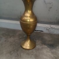 Мраморна ваза масивна и бронзов свещник-ваза, снимка 3 - Декорация за дома - 28520215