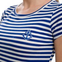 Нова дамска класическа моряшка тениска с трансферен печат Котва, снимка 3 - Тениски - 27952487