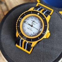 Мъжки часовник Blancpain X Swatch Pacific Ocean с кварцов механизъм, снимка 2 - Мъжки - 42560615