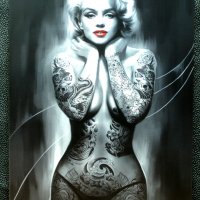 Метална табела Marilyn Monroe tattoo, снимка 1 - Колекции - 28287421