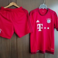 Bayern Munich 2015/2016 Adidas оригинален екип тениска фланелка и шорти къси гащи Байерн Мюнхен S, снимка 1 - Спортни дрехи, екипи - 43173050