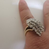 Златен пръстен с диаманти , снимка 14 - Пръстени - 28955934