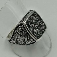 Сребърен пръстен Св. Георги , снимка 1 - Пръстени - 43909528