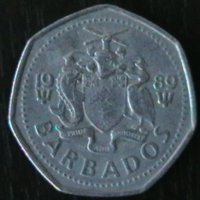 1 долар 1989, Барбадос, снимка 2 - Нумизматика и бонистика - 35180976