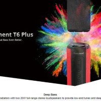 Водоустойчива Tronsmart Element T6 Plus 40W Tribass Soundpulse BТ 5 Портативна Колона 15ч Черен Цвят, снимка 2 - Слушалки и портативни колонки - 26594567