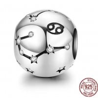 Сребърен талисман за гривна Пандора Зодия рак Модел 070, снимка 1 - Гривни - 36887341