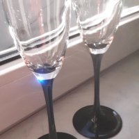 Комплект от 2 чаши за  Champagne Black Stem Luminarc- Vintage, снимка 12 - Антикварни и старинни предмети - 32316387