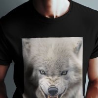 тениска с принт вълк, снимка 2 - Тениски - 43663081