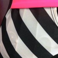 Нова къса Рокля черна с ефектен гръб розови ленти къс ръкав с еластан , снимка 6 - Рокли - 28795817