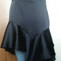 Пола с волани, на "Zara" от черен плътен сатен🍀❤S/M,M❤🍀арт.4349, снимка 1 - Поли - 37133277