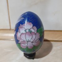 Голямо яйце със стойка - клоазоне - cloisonne, снимка 4 - Антикварни и старинни предмети - 43367813