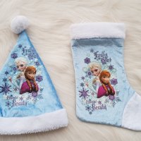 Коледен чорап и шапка Елза , снимка 8 - Шапки, шалове и ръкавици - 38846281
