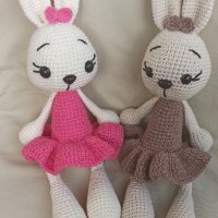 Плетени играчки - зайчета , жабка, снимка 5 - Плюшени играчки - 37509298