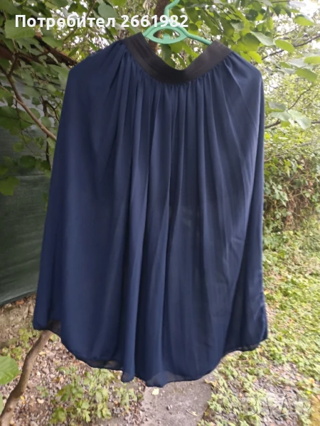 Тъмносиня феерична пола с ластик, снимка 1