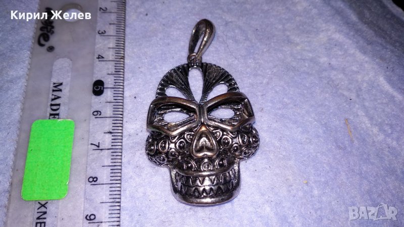 НЕО - ГОТИК АРТ СРЕБРИСТ СТРАХОВИТ ПЕНДАНТ МОДЕН ОРНАМЕНТИРАН МЕДАЛЬОН ВИСУЛКА 34520, снимка 1