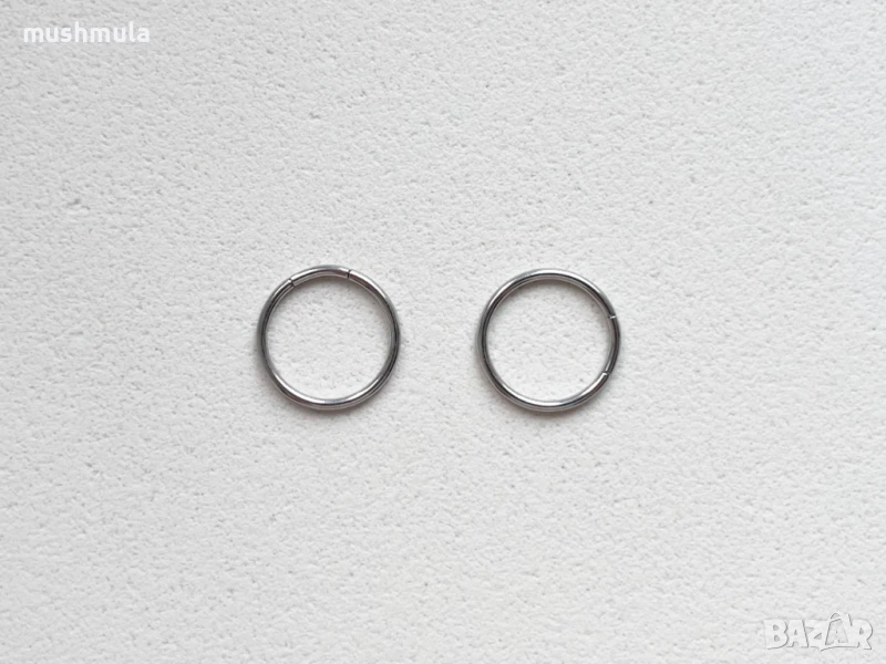 Сет 2 бр стоманени обеци-халки ∅ 20 мм, снимка 1