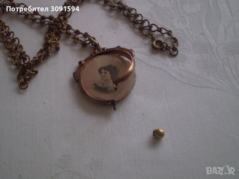 викториянски период пандетив медальон Колие с висулка за носене на снимка дубле, снимка 1