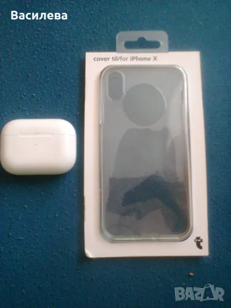 Кутийка за безжични слушалки Apple+ Прозрачен калъф за IphoneX, снимка 1