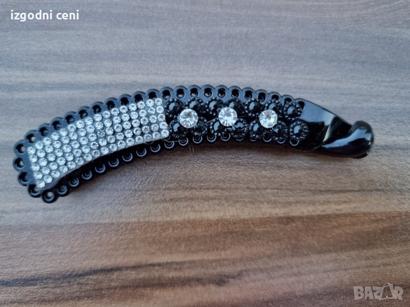 Луксозна силиконова шнола за коса с камъни , снимка 1