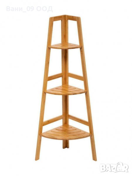 103см Висока ъглова бамбукова етажерка за баня, снимка 1