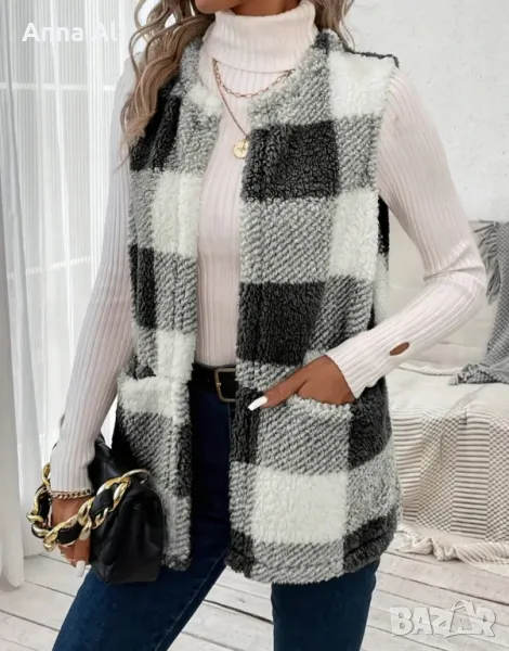 Дамски, актуален, стилен, пухен елек, снимка 1