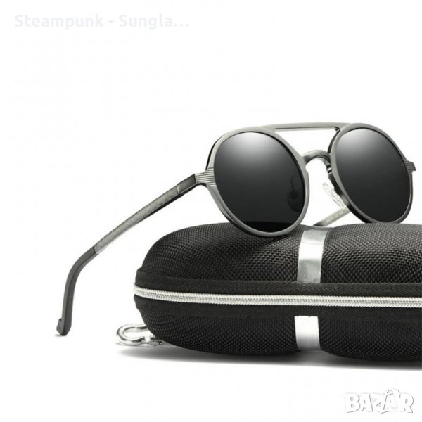 2 цвята Дизайнерски ретро метални слънчеви очила Steampunk Unisex 2023, снимка 1